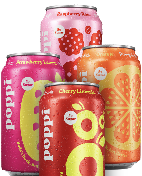 その他 POPPO poppi Strawberry Lemon Prebiotic Soda Cold, 12 fl oz Can, Single